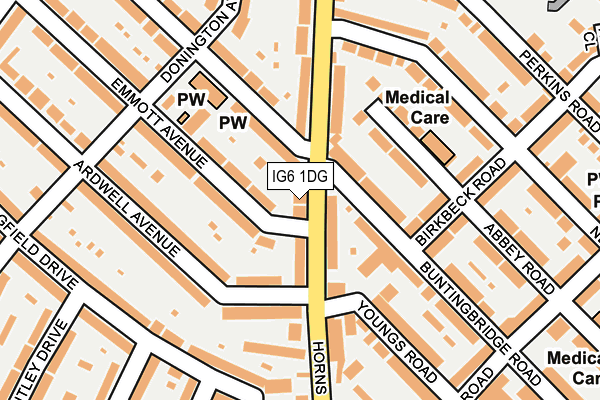 IG6 1DG map - OS OpenMap – Local (Ordnance Survey)
