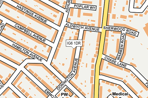 IG6 1DR map - OS OpenMap – Local (Ordnance Survey)