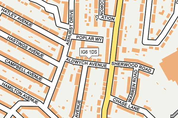 IG6 1DS map - OS OpenMap – Local (Ordnance Survey)