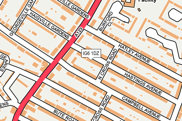 IG6 1DZ map - OS OpenMap – Local (Ordnance Survey)