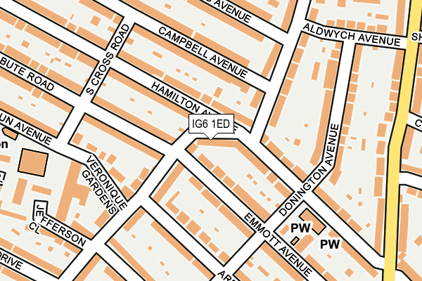 IG6 1ED map - OS OpenMap – Local (Ordnance Survey)