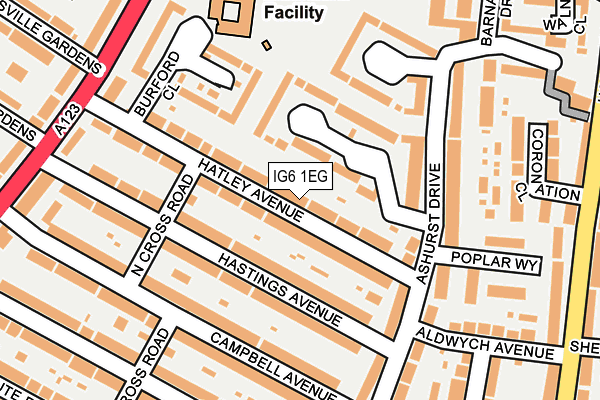 IG6 1EG map - OS OpenMap – Local (Ordnance Survey)