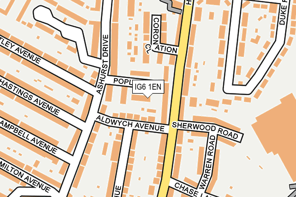 IG6 1EN map - OS OpenMap – Local (Ordnance Survey)