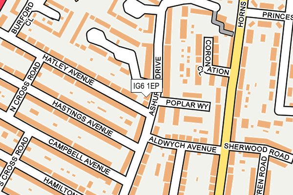 IG6 1EP map - OS OpenMap – Local (Ordnance Survey)