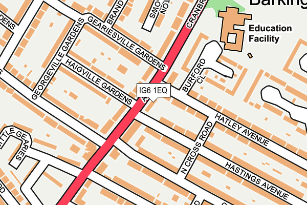 IG6 1EQ map - OS OpenMap – Local (Ordnance Survey)