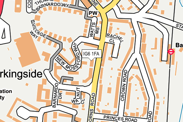 IG6 1FA map - OS OpenMap – Local (Ordnance Survey)