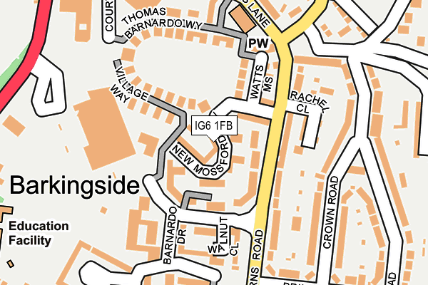 IG6 1FB map - OS OpenMap – Local (Ordnance Survey)