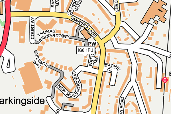 IG6 1FU map - OS OpenMap – Local (Ordnance Survey)