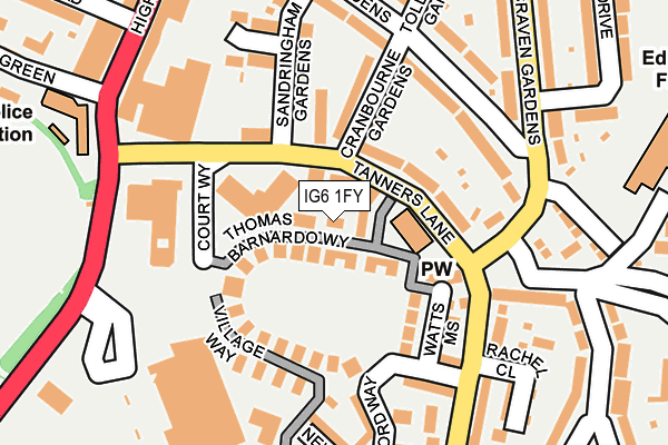 IG6 1FY map - OS OpenMap – Local (Ordnance Survey)