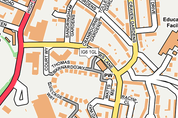 IG6 1GL map - OS OpenMap – Local (Ordnance Survey)