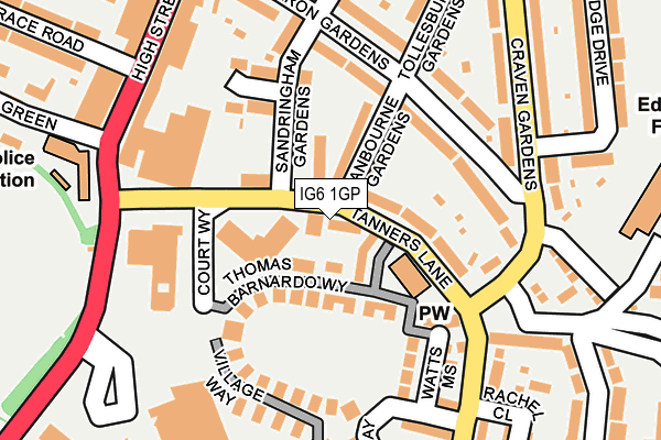 IG6 1GP map - OS OpenMap – Local (Ordnance Survey)