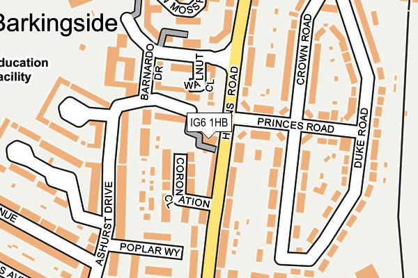 IG6 1HB map - OS OpenMap – Local (Ordnance Survey)
