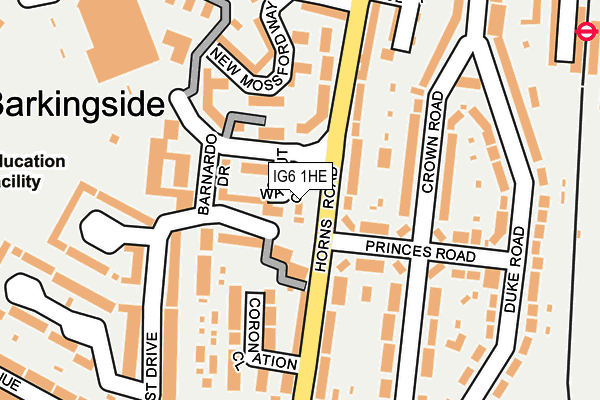 IG6 1HE map - OS OpenMap – Local (Ordnance Survey)