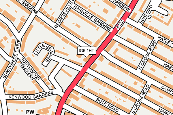 IG6 1HT map - OS OpenMap – Local (Ordnance Survey)