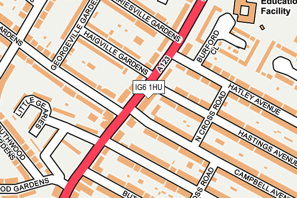 IG6 1HU map - OS OpenMap – Local (Ordnance Survey)