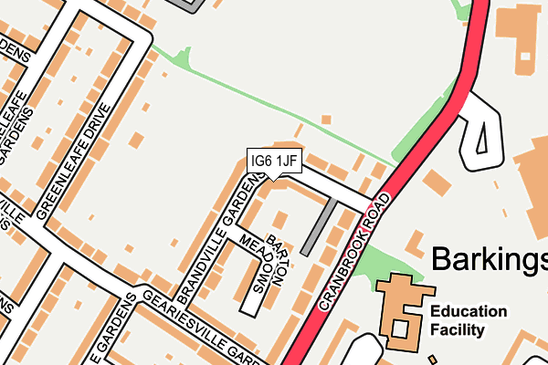 IG6 1JF map - OS OpenMap – Local (Ordnance Survey)