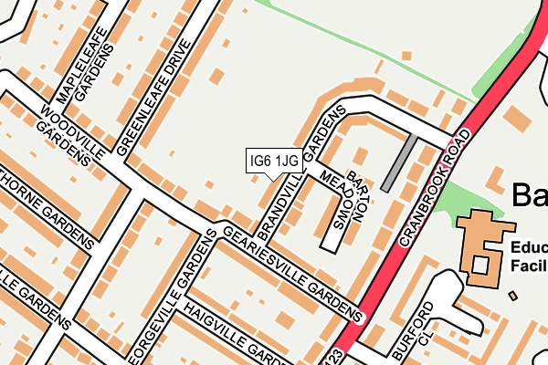 IG6 1JG map - OS OpenMap – Local (Ordnance Survey)