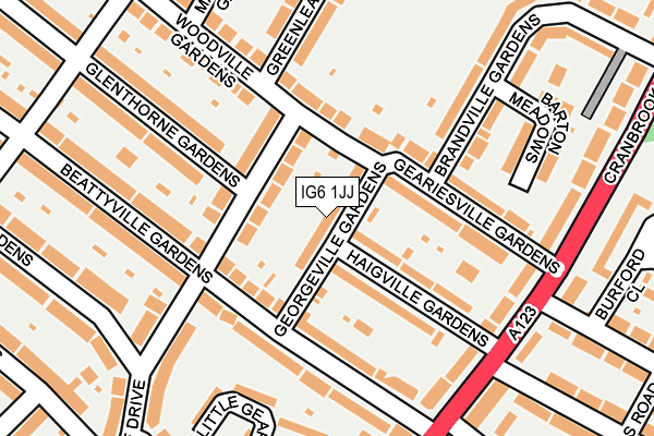 IG6 1JJ map - OS OpenMap – Local (Ordnance Survey)