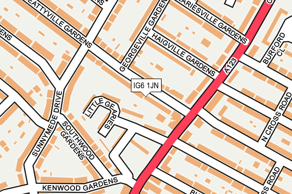 IG6 1JN map - OS OpenMap – Local (Ordnance Survey)