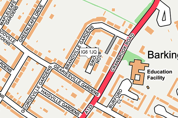 IG6 1JQ map - OS OpenMap – Local (Ordnance Survey)