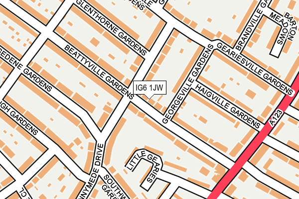 IG6 1JW map - OS OpenMap – Local (Ordnance Survey)