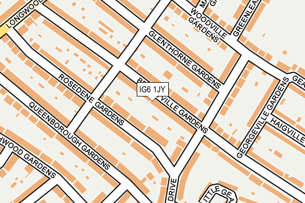 IG6 1JY map - OS OpenMap – Local (Ordnance Survey)