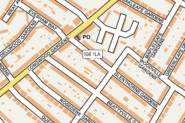 IG6 1LA map - OS OpenMap – Local (Ordnance Survey)