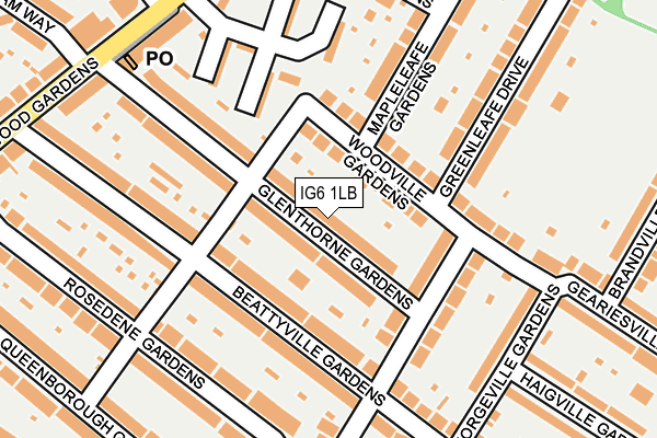 IG6 1LB map - OS OpenMap – Local (Ordnance Survey)