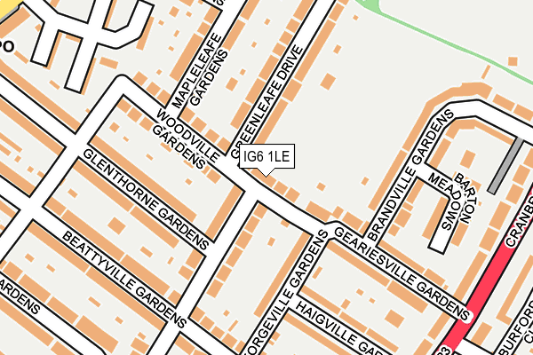 IG6 1LE map - OS OpenMap – Local (Ordnance Survey)