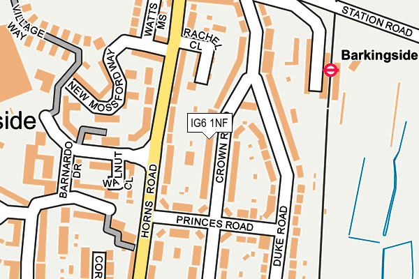 IG6 1NF map - OS OpenMap – Local (Ordnance Survey)