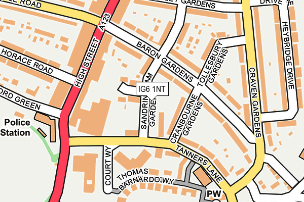 IG6 1NT map - OS OpenMap – Local (Ordnance Survey)