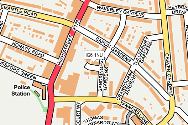 IG6 1NU map - OS OpenMap – Local (Ordnance Survey)