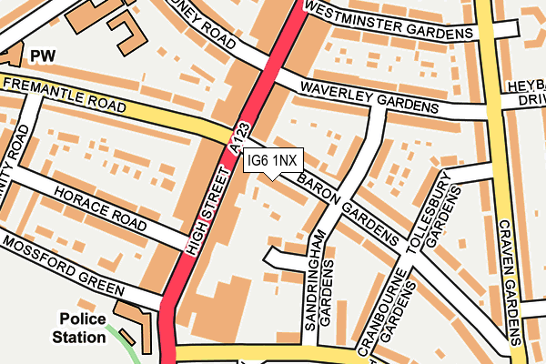 IG6 1NX map - OS OpenMap – Local (Ordnance Survey)