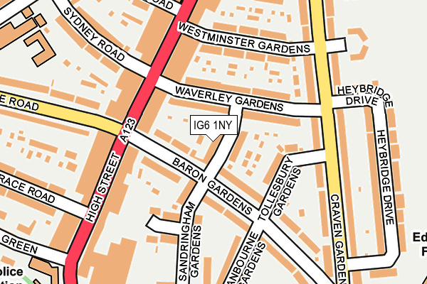 IG6 1NY map - OS OpenMap – Local (Ordnance Survey)