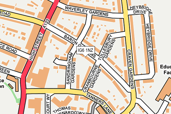 IG6 1NZ map - OS OpenMap – Local (Ordnance Survey)