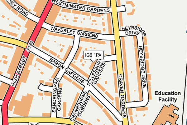 IG6 1PA map - OS OpenMap – Local (Ordnance Survey)