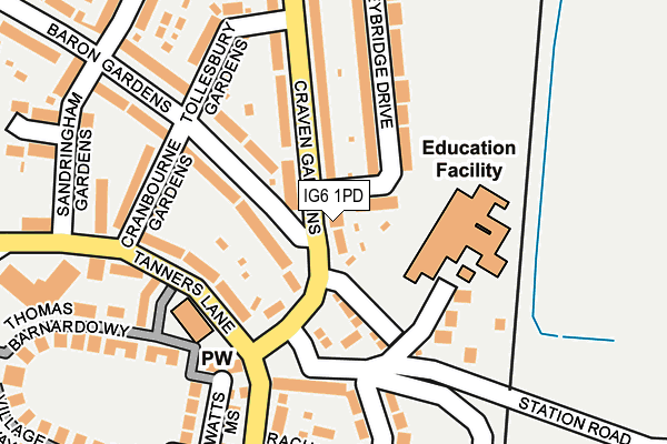 IG6 1PD map - OS OpenMap – Local (Ordnance Survey)