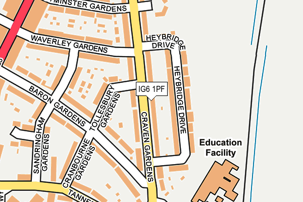 IG6 1PF map - OS OpenMap – Local (Ordnance Survey)