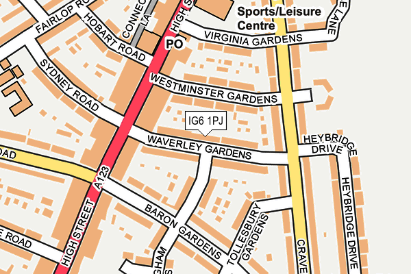 IG6 1PJ map - OS OpenMap – Local (Ordnance Survey)