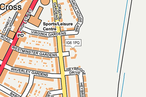 IG6 1PQ map - OS OpenMap – Local (Ordnance Survey)