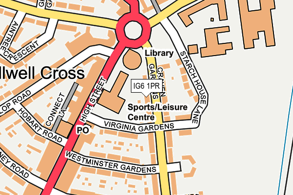 IG6 1PR map - OS OpenMap – Local (Ordnance Survey)