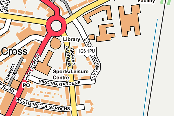 IG6 1PU map - OS OpenMap – Local (Ordnance Survey)