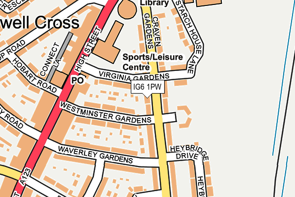 IG6 1PW map - OS OpenMap – Local (Ordnance Survey)