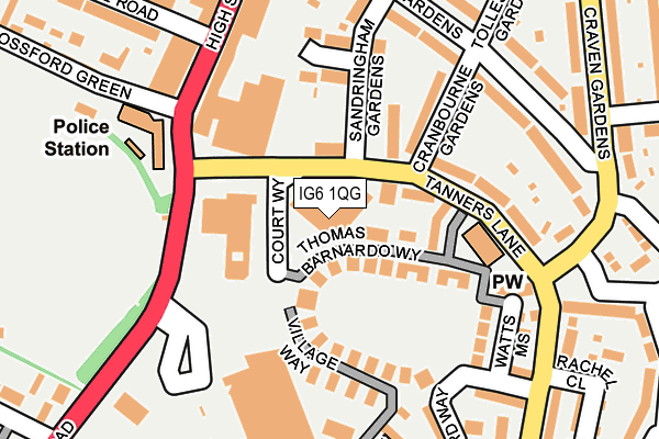 IG6 1QG map - OS OpenMap – Local (Ordnance Survey)