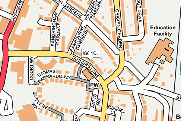 IG6 1QJ map - OS OpenMap – Local (Ordnance Survey)