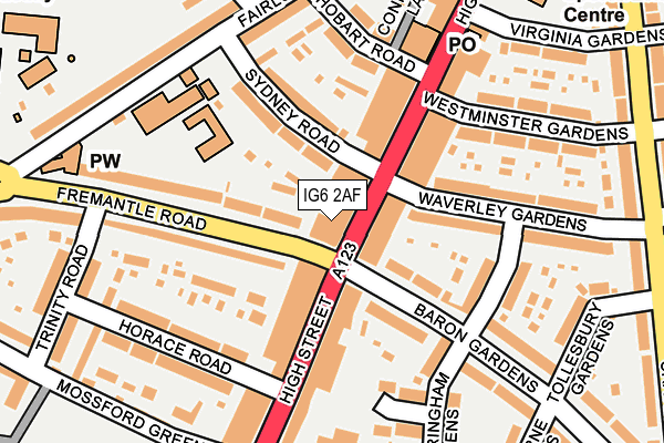 IG6 2AF map - OS OpenMap – Local (Ordnance Survey)