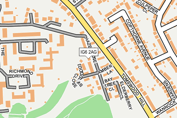 IG6 2AG map - OS OpenMap – Local (Ordnance Survey)