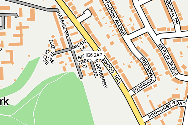 IG6 2AP map - OS OpenMap – Local (Ordnance Survey)