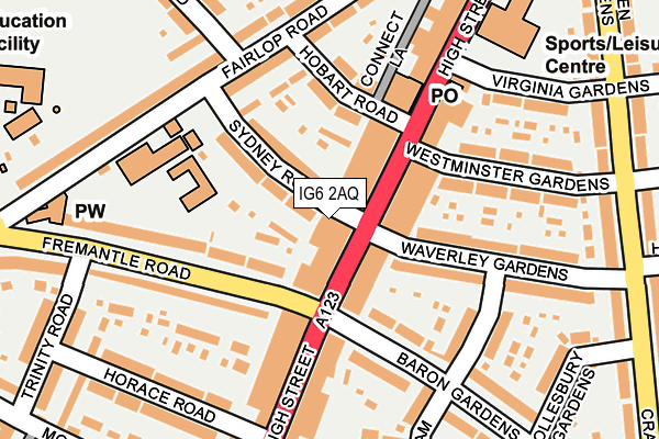 IG6 2AQ map - OS OpenMap – Local (Ordnance Survey)