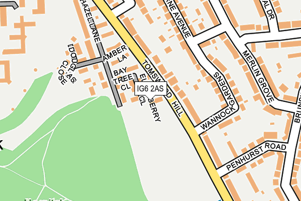 IG6 2AS map - OS OpenMap – Local (Ordnance Survey)